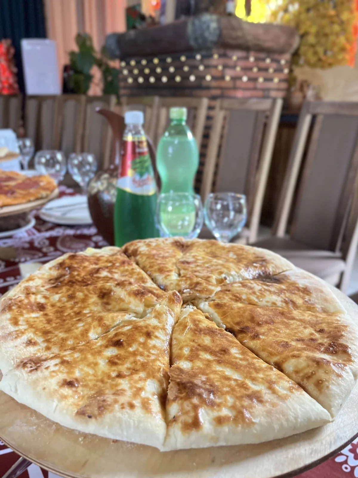 Fresh-baked Adjarian khachapuri at CHAKURA
