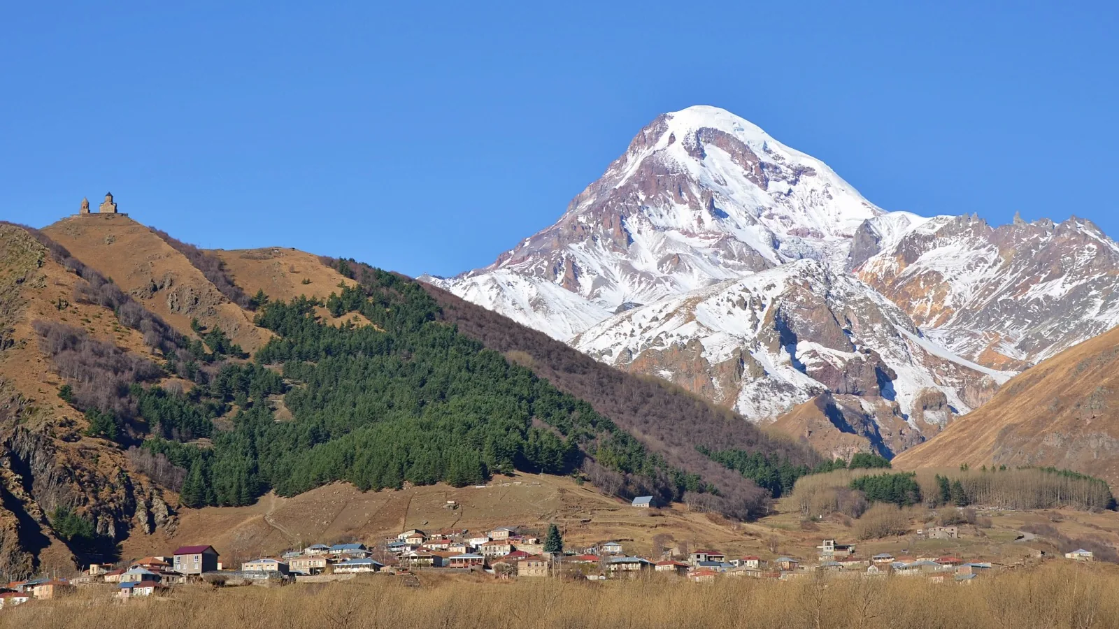 Kazbegi and Gergeti Sameba - the Caucasus high road